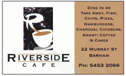 Barham Riverside Cafe Barham Menu