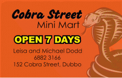 Cobra Street Mini Mart Dubbo Menu