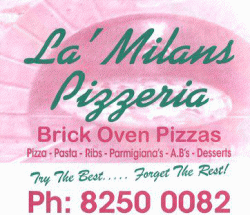 La' Milans Pizzeria Paralowie Menu