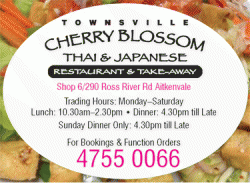 Townsville Cherry Blossom Japanese Restaurant Earlville Menu