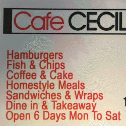 Cafe Cecil Oakey Menu