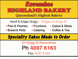 Ravenshoe Highland Bakery Ravenshoe Menu