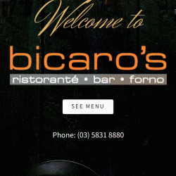 Bicaro's Ristorante Bar Forno Shepparton Menu