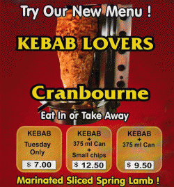 Cranbourne Kebab Lovers Cranbourne Menu