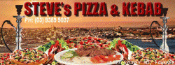 Steves Pizza And Kebabs Fawkner Menu