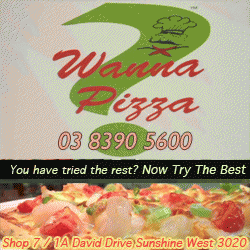 Wanna Pizza Sunshine West Menu