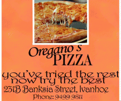 Oreganos Pizza and Pasta Ivanhoe Menu