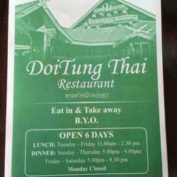 Doitung Thai Restaurant Doonside Menu