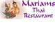 Mariams Thai Restaurant Belgian Gardens Menu